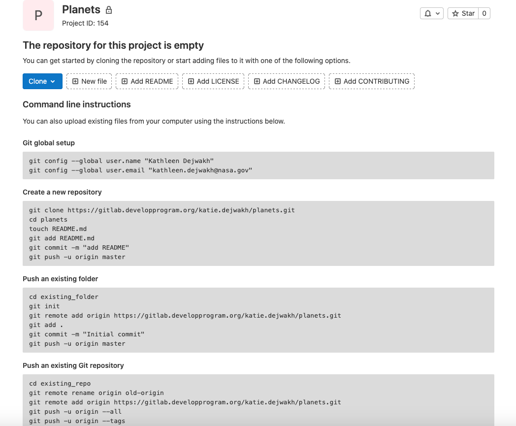 Creating a Repository on GitLab (Step 3)